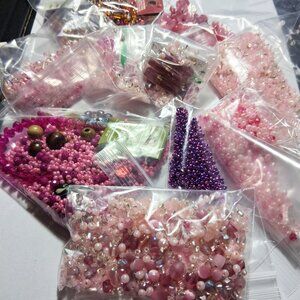 500 gram-1lb pink various beads